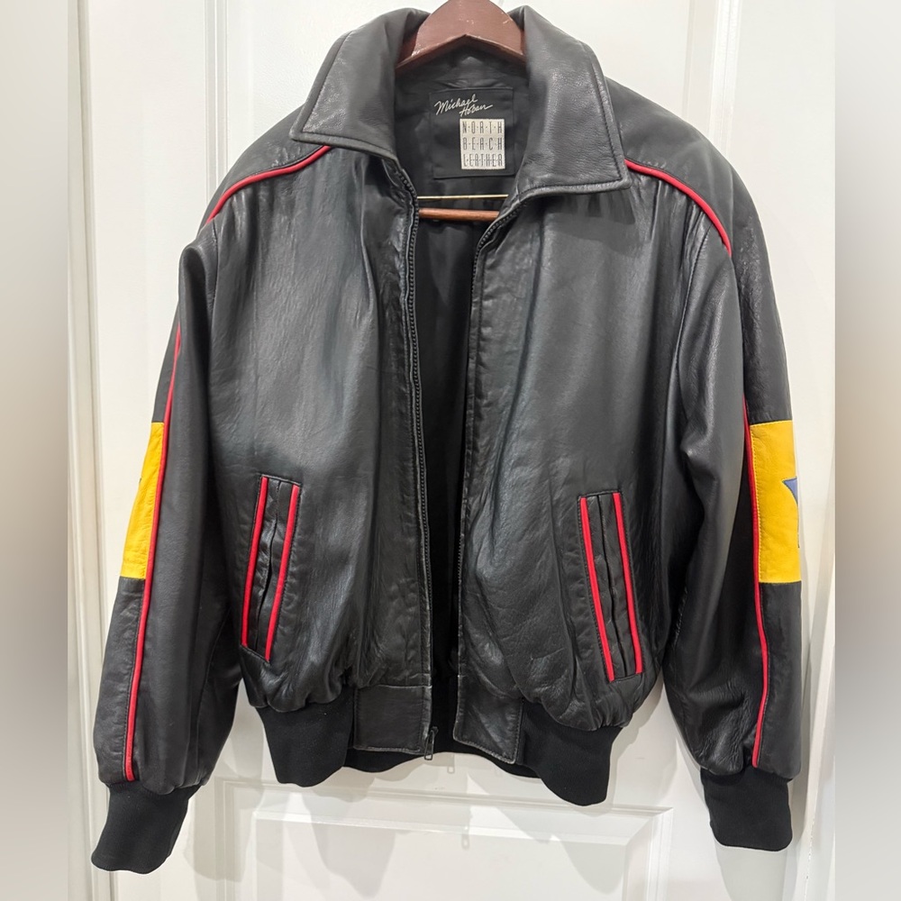 Vintage John Lennon Custom Black Leather Jacket - Picture 2 of 8